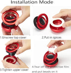 Solar Energy 360° Interstellar Suspension Car Fragrance,Car Solar Power Air Freshener,Creative Car Double Ring Rotating Auto Air Freshener (Red)