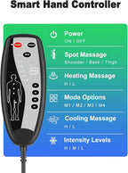 Vibration Massage Seat Cushion with Heat, Full Back & Neck Massager for Chair, 8 Motors Massage Pad with Adjustable Lumbar Support, Heated Chair Cushion for Office Home Recliner
