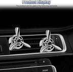 Car Air Condition Outlet Clip, Stylish Propeller Dashboard Air Vent Trim Clips, Air-Driven Diffuser, Creative Automotive Interior Decoration Accessories for Women Men (Silver, 2PCS)