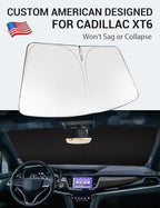 Proadsy Windshield Sun Shade for Cadillac XT6 2020-2025 2026 Foldable Front Sunshade Protector Sun Visor Blocks UV Rays Keep Car Cooler