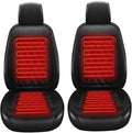 2Pcs Universal Seat Cushion, Comfortable Large Heated Seat Cover，Non-Slip Breathable Unique Back Rest Black (2Pack Black)