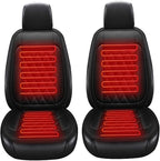 2Pcs Universal Seat Cushion, Comfortable Large Heated Seat Cover，Non-Slip Breathable Unique Back Rest Black (2Pack Black)