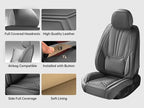 Car Seat Covers, Premium Leather Car Seat Covers, Waterproof and Breathable Seat Covers, Universal Car Seat Protector Fit for Cars, Trucks, SUVs, Pick-ups (Gray, FullSet)