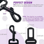 COOYOO Dog Seat Belt,3 Piece Set Retractable Dog Car Harness Adjustable for Vehicle Nylon Pet Safety Heavy Duty & Elastic