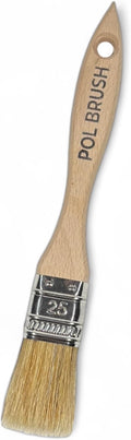 1 Inch Flat Paint Brush - High European Quality - Natural Bristles - for Home, Wood, Walls, Art, Trim & Furniture - for Acrylic, Oil, Stain, Chalk & Latex Paints