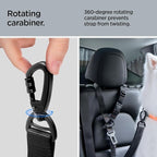 Spigen 2 in 1 Car Seat Belt Tether for Dogs (Headrest & Seatbelt Buckle) | High-Strength Heavy-Duty Strap | Adjustable Anti-Shock Bungee Leash