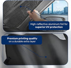 GENANY Black Windshield Sun Shade for Jeep (53X17 Inches), Sun Shade Windshield, Shades for Front Windows, Protector Blocks UV, Car Decor