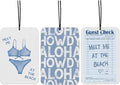 Blue Cute Coastal Cowgirl Car Air Fresheners, Beach Car Accessories Hanging 3Pcs, Meet Me At The Beach Howdy Preppy Retro Girly Rear View Mirror Decor, Summer Cute Car Accessories for Women Girls