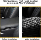 Mandark Bling Car Center Console Cover, Crystal Rhinestone Fluffy Automotive Armrest Seat Box Cushion Pad, Soft Comfortable Diamond Arm Rest Protection Mat, Universal Vehicle Accessories (Black)