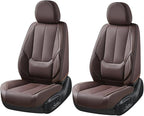 Coverado Seat Covers, Car Seat Covers Front Seats, Car Seat Cover, Car Seat Protector Waterproof, Car Seat Cushion Nappa Leather, Brown Seat Covers Carseat Cover Universal Fit for Most Cars