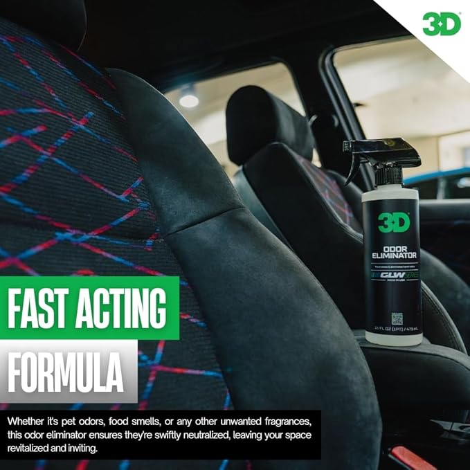 3D Odor Eliminator, GLW Series | Ultra Powerful Air Freshener | Long Lasting Odor Relief | Neutralizes Unwanted Smells | Fresh Scent | DIY Car Detailing (64 Oz) (64 Oz)