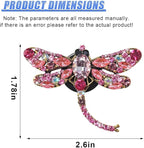 2PCS Bling Dragonfly Car Air Vent Clips, Crystal Rhinestone Car Air Conditioning Outlet Clip, Universal Cute Vehicle Interior Diffuser Decoration Accessories for Women (Pink)
