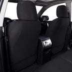 Flying Banner car seat Covers Protects Water Proof Faux Leather Carbon Fiber Front and Rear Bench (Black Black, Full Set - 9PCS)