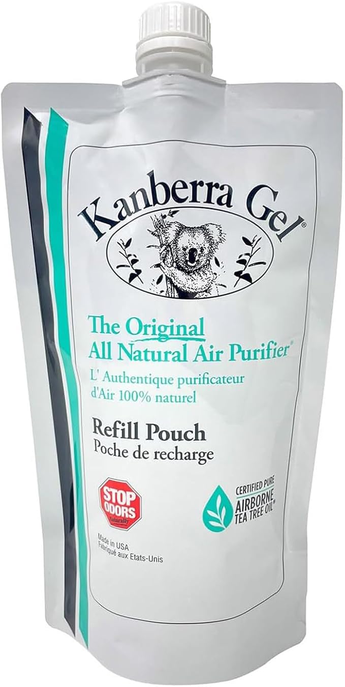 Kanberra Gel Refill Pouch 24oz - All-Natural Tea Tree Oil Odor Eliminator & Air Freshener for Home, Car, RV, Boat, Gym Bag | Eco-Friendly, Long-Lasting Formula, Safe for Pets and Family