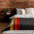 Arcturus Rainier Wool Blanket - Warm, Heavy, Washable, Bed Blanket | Great for Home & Camping (Sunset Peak, King)