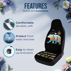 GENANY Camping Themed Car Seat Covers Set of 2, Wildlife Bear Breathable Front Seat Covers for Truck Sedan SUV, Bear Car Accessories, Hiking Themed Gift for Women Men