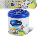 My Shaldan 6 pack Assorted Scent Car Air Freshener (Apple, Lemon, Lime, Peach, Orange, Squash Scents) and Black Ice Little Tree