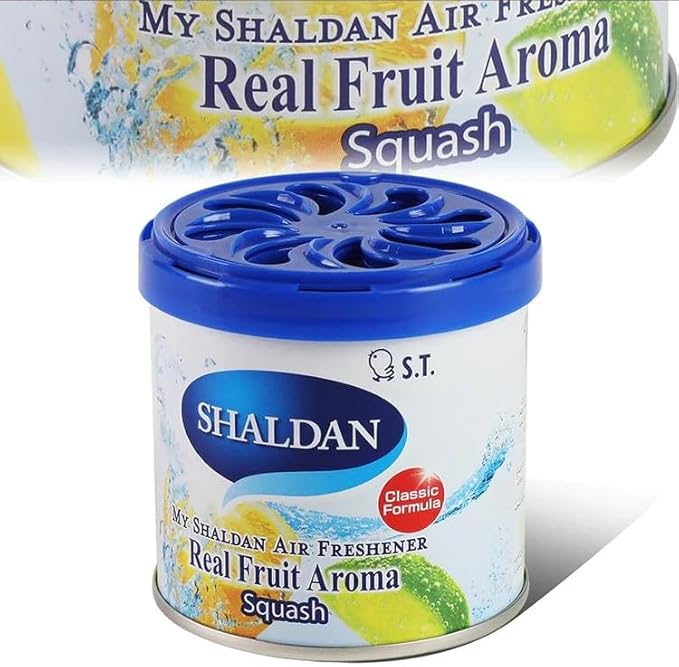 My Shaldan 6 pack Assorted Scent Car Air Freshener (Apple, Lemon, Lime, Peach, Orange, Squash Scents) and Black Ice Little Tree