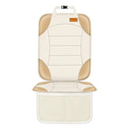 Siivton Car Seat Protector for Child Car Seats, Waterproof 600D Fabric Car Seat Cover, Non-Slip Backing, Thick Padding, Mesh Pockets for Storage, Protects Leather & Fabric Upholstery (Off-White)