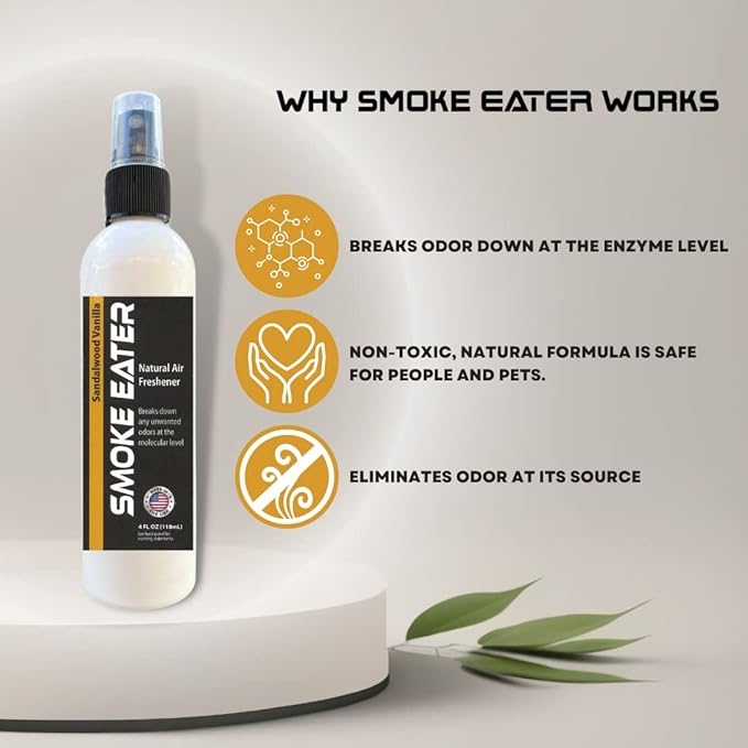 Smoke Eater Odor Eliminator Spray, Unscented, 40 oz — Tea Tree Oil Breaks Down Smoke at the Molecular Level