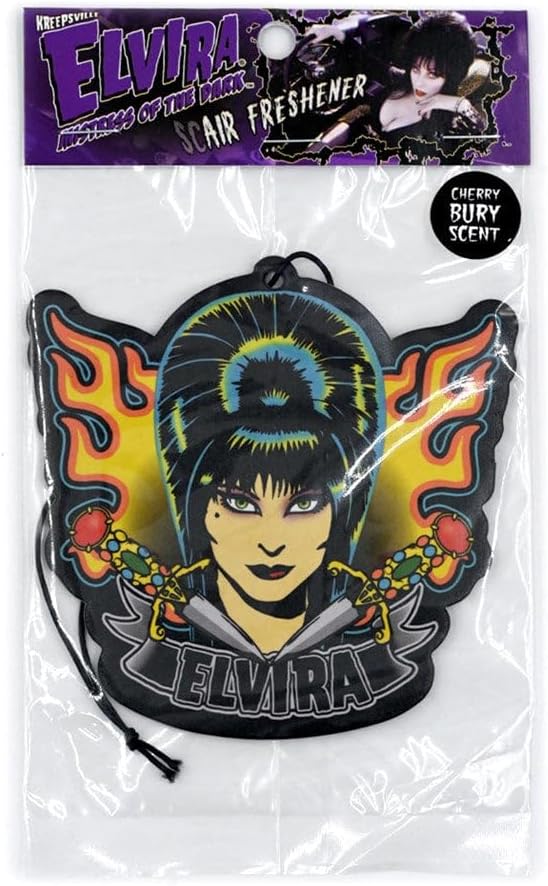 kreepsville 666 Hanging Horror Car Air Freshener Spooky Scent (Elvira Tattoo Flames)