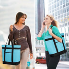 CIVJET Insulated Reusable Tote Bag for Grocery Shopping for Women/Men, Pizza/Food Delivery Bag to Keep Food Cold/Hot for Commercial Food Transport, Cooler bags for Travel/Beach/Picnic, Blue