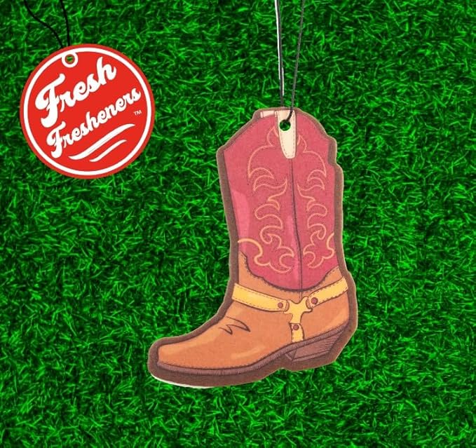 Fresh Fresheners Outdoor Adventure Car Air Freshener 4 Pack Scented With Premium Oils (Cowboy Boot)