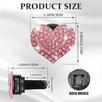 4PCS Heart-Shaped Car Vent Clip with Rhinestone, Vent Clip Car Accessories, Sparkly Rhinestone Bling Diamond Freshener Holder, Air Conditioning Outlet Ornament for Women Girls (Pink, Style1)