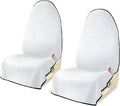 Car Seat Covers 2pcs White Waterproof Towel Car Seat Cover Universal Fit for Most Trucks SUV Fitness Athletes Pets Gym and Water Sport