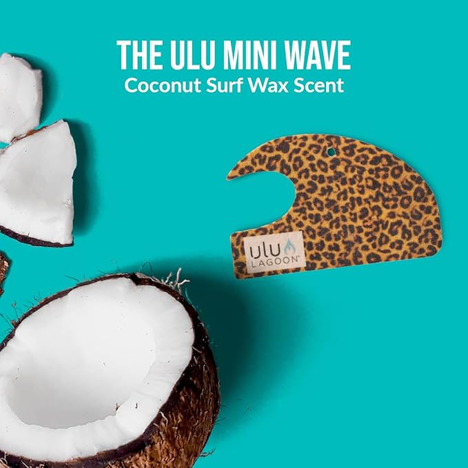 ulu Lagoon Hanging Car Air Freshener | Tropical Beach Coconut Surf Wax Scent Mini Wave | Long Lasting Car Freshener, Closet and Beyond | Made In USA | 3 Pack (Wild)