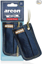 AREON Car Hanging Air Freshener I Jeans Bag I Summer Dream, 3 Pack