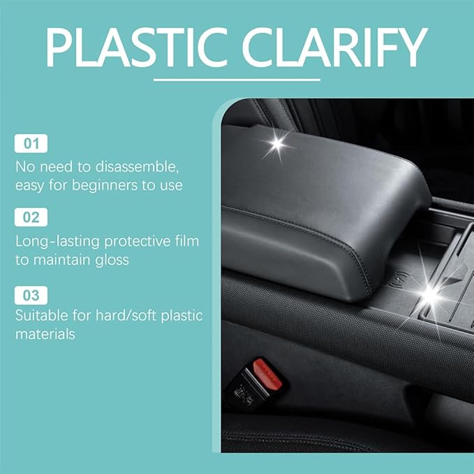 Plastic Clarify For Cars, 120ML Waterless Plastic & Trim Restorer Spray, Scratch Remover and Black Trim Restorer for Interior & Exterior Plastic, Rubber, and Vinyl Surfaces (1pcs)
