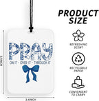 4 Pcs Pray Car Air Fresheners for Women Blue Pray Car Accessories Christian Religious Air Freshener Cars Decor for Mirror Home Prayer