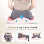 FLORICH Lumbar Support Pillow and Car Seat Cushion for Driving Car Office Chair, Memory Foam Back Support Pillow and Office Seat Chair Cushion for Sciatica Pain Relief - Pink