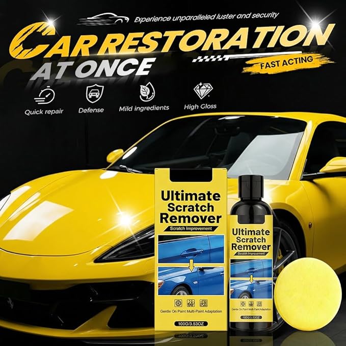 Car Scratch Removal Wax, 2026 New Scratch Remover for Vehicles, Car Paint Scratch Repair Kit for Deep Scratches, Universal Polishing Compound with Sponge (2pcs)