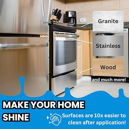 DRIP Home Ceramic Coating Spray Kit - Protect Kitchen & Bath - Stainless Steel - Adds Extreme Gloss and Shine to All Surfaces - Repels Grime and Liquids - Make Your Home Look New and Keep it New!