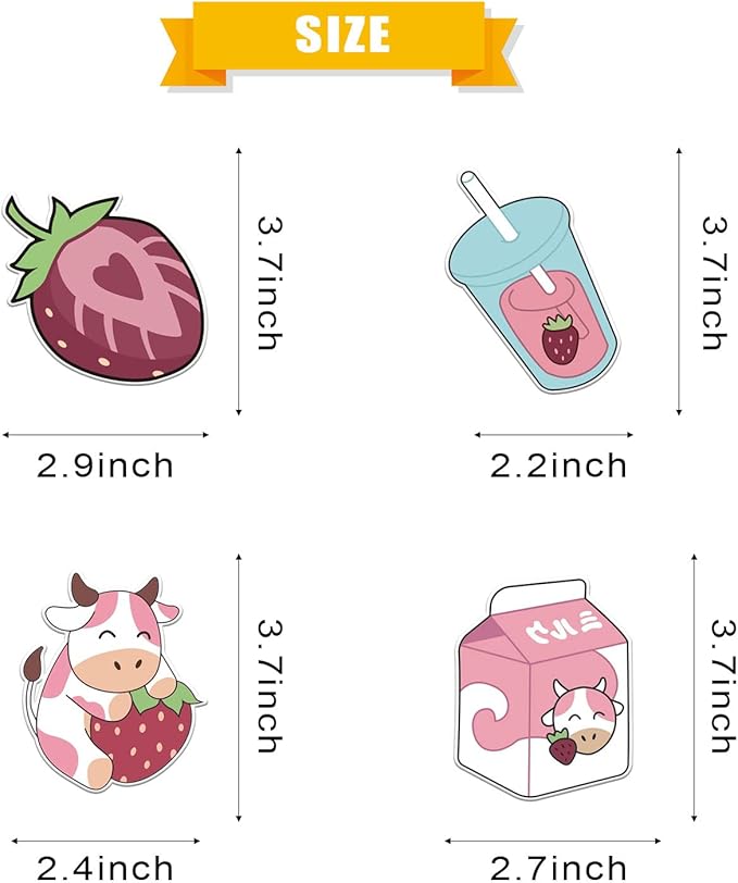 4 Pcs Bubble Tea Strawberry Milk Car Air Fresheners, Strawberry Funny Hanging Car Air Fresheners Cute Car Mirror Scented Hanging Car Decoration Ornaments Gift Car Interior Decor Accessories for Men Women
