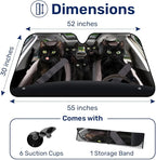 GENANY Black Cat Family Funny Windshield Sun Shade for Car SUV Truck (55x30 Inches), Sun Shade Windshield, Shades for Front Windows, Halloween Auto Gift, Christmas Car Decor