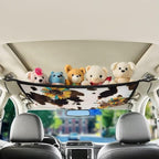 Sunflower Brown Spot Car Roof Storage Bag Car Roof Seat Organizer Multi-Purpose Car Bag Storage Box Organizer Pouch Pocket One Size Car Travel Accessories Suitable for Cars, SUVs