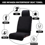 INFANZIA Premium Waterproof Seat Cover Towel Protector Neoprene Universal Fit, Upgraded 100% Washable & Removable Non-Slip Sweat Carseat Towel Covers, Perfect for Gym/Yoga/Workout（Black,1PCS