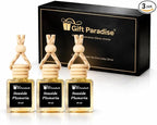 Gift Paradise® Seaside Plumeria Hanging Car Air Freshener Set of 3(10 ml) Fragrance Oil Diffusers with Wooden Cap, Tropical Floral Beach Scent, Long-Lasting for Car, Closet & Office, Magnetic Gift Box