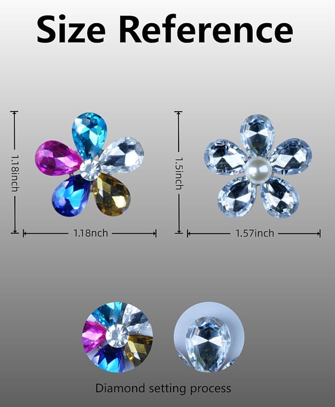 Bling Flower Car Accessories for Women Interior Aesthetic, Flower Decorative Vent Clips, Car Air Conditioner Clip Automotive Interior Decoration Fragrance-Free Aromatherapy Tablets, Add Your Own Scent