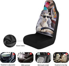 Goat Car Seat Covers Front Seats 2 Pack Funny Automobile Front Seat Covers Stretch Polyester Fabric Cover Auto Interior Accessories Universal Fit for Cars SUV Sedans