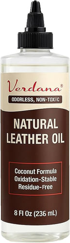 Verdana Leather Conditioner Oil – 8 Fl Oz – Plant-Based, Non-Toxic Leather Conditioner for Couches, Car Seats, Boots, Shoes, Jackets & Purses – Natural, Odorless Conditioning Oil