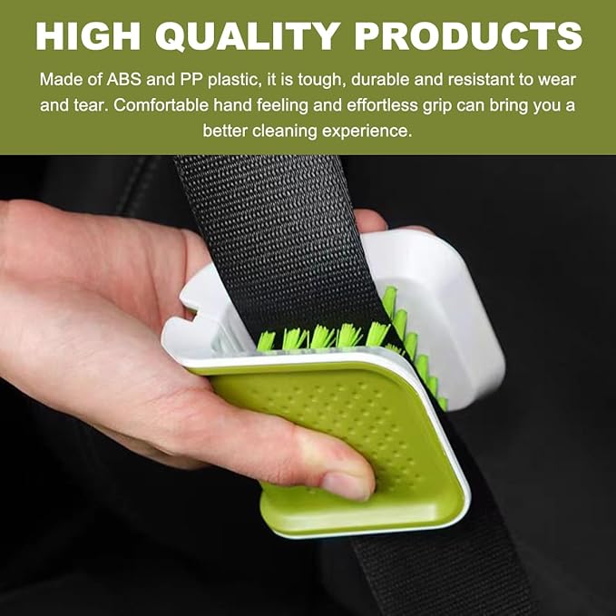 Car Seat Belt Cleaning Brush, U-Shaped Auto Interior Washing Brush with Double-Sided Bristles, Closeable Safety Belt Bristle Scrubber Cutlery Cleaner Brush for Car Home (4 PCS)