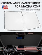 Proadsy 2026 Upgrade Front Windshield Sun Shade Foldable Sunshade Protector Custom Fit 2016-2023 CX-9 CX9 Sport Utility SUV Accessories