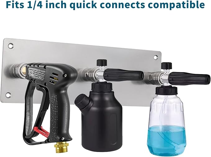 Foam Cannon Holder Pressure Washer Wall Mount Bracket Pressure Washer Nozzle Tips and Extension Wands Storage Organizer Car Wash Accessories Stainless Steel Tool Rack