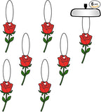 6 Pcs Rose Car Air Fresheners, Funny Rose Hanging Car Air Fresheners Long Lasting Cute Car Mirror Scented Hanging Car Decoration Ornaments Gift Interior Accessories for Men Women