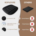 Memory Foam Car Seat Cushion with Breathable Fabric & Non-Slip Gel, Universal Fit for Car Truck Office Home 19.6x18x1.2 Black
