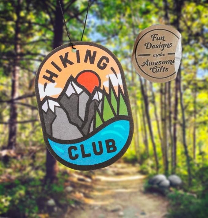 Outdoor Adventure Car Air Freshener 4 Pack Scented With Premium Oils By Fresh Fresheners (Hiking Club)